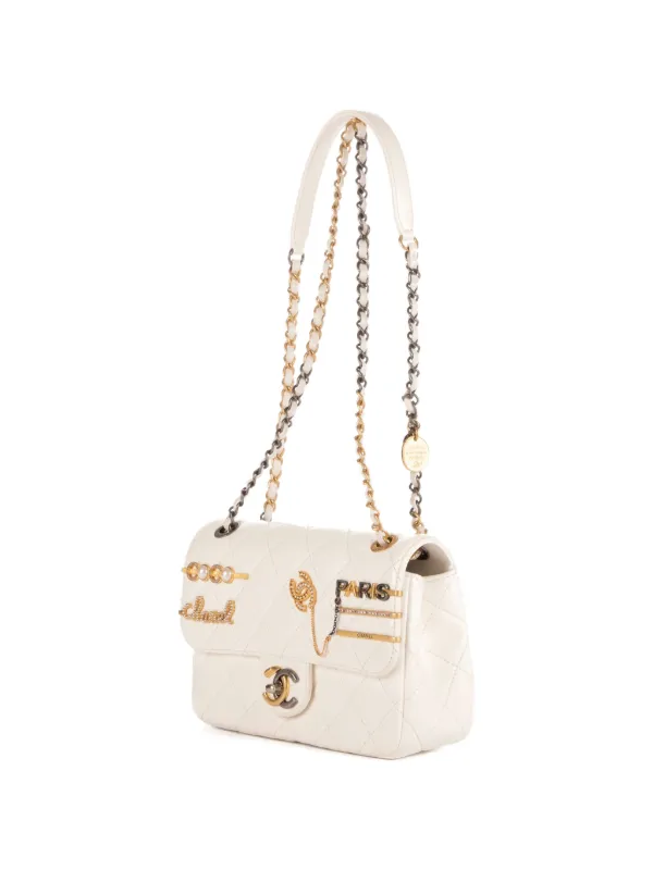 CHANEL Pre-Owned Single Flap Shoulder Bag | White | FARFETCH