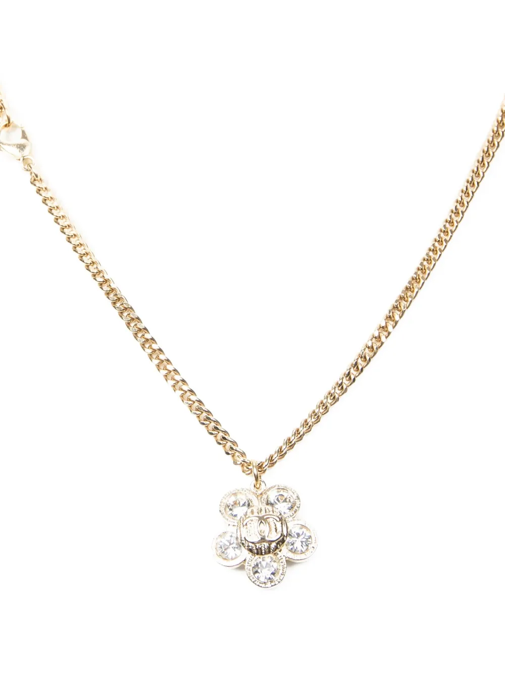 CHANEL Pre-Owned floral-pendant necklace - Oro