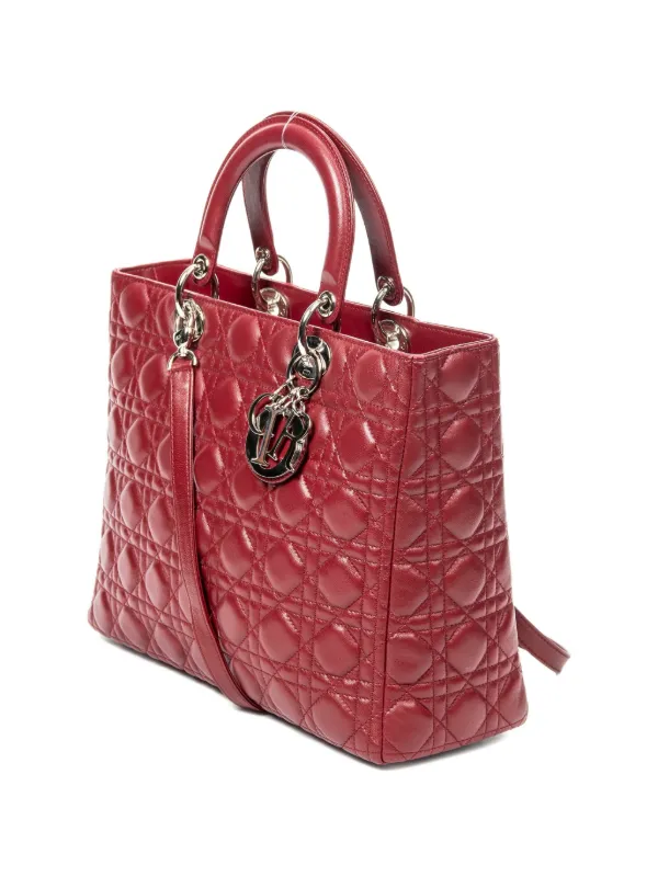 Christian Dior Pre-Owned Large Lady Dior Handbag | Red | FARFETCH BH