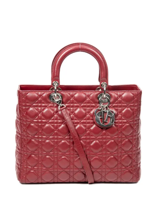 Christian Dior Pre-Owned レディ ディオール ハンドバッグ L | レッド