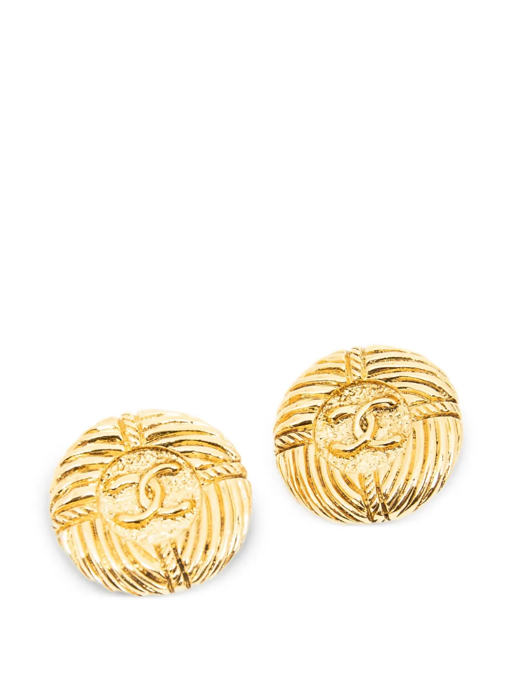 CHANEL Pre-Owned CC clip-on earrings - Oro