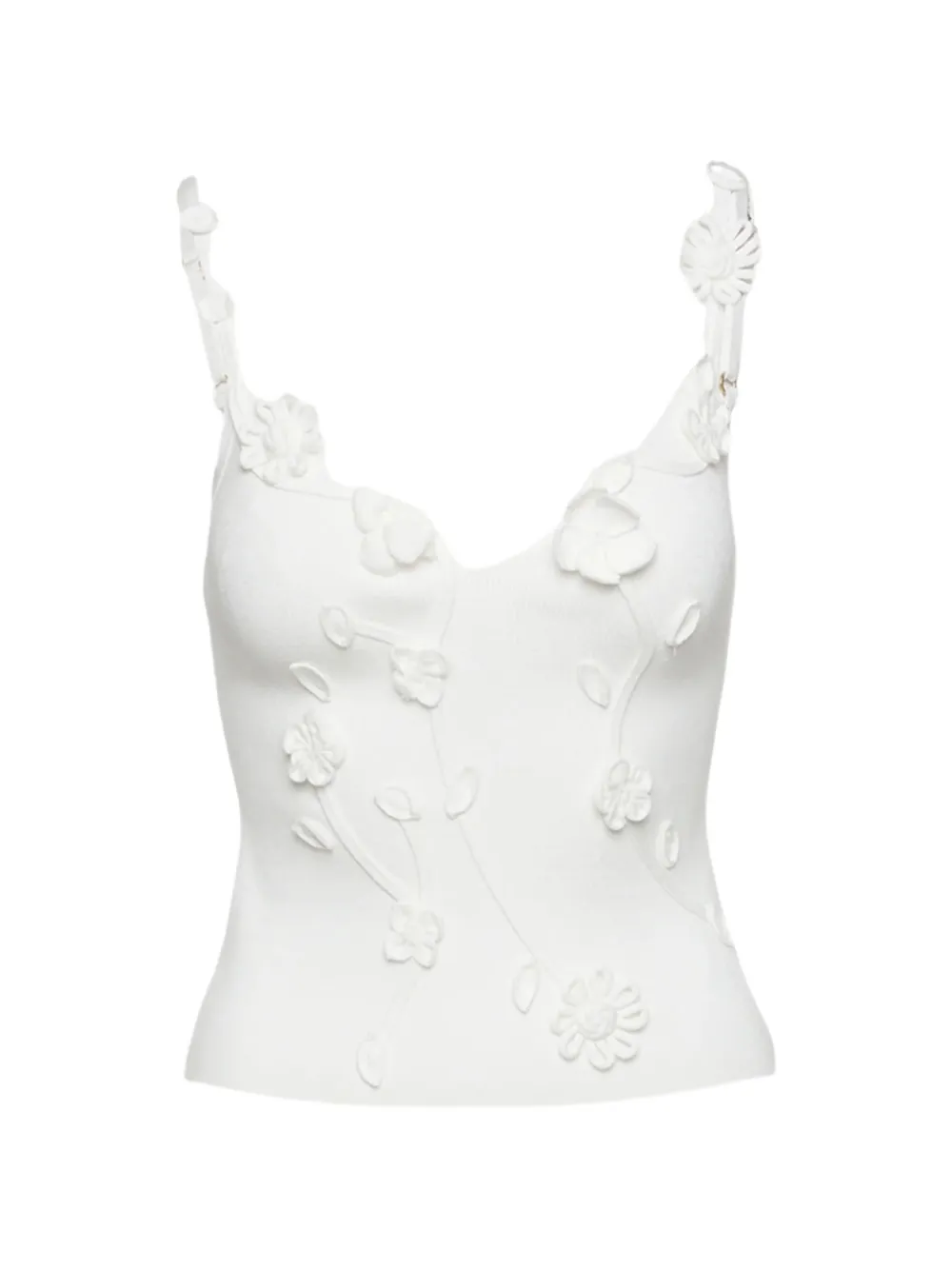 Cult Gaia floral-appliqué top - Bianco