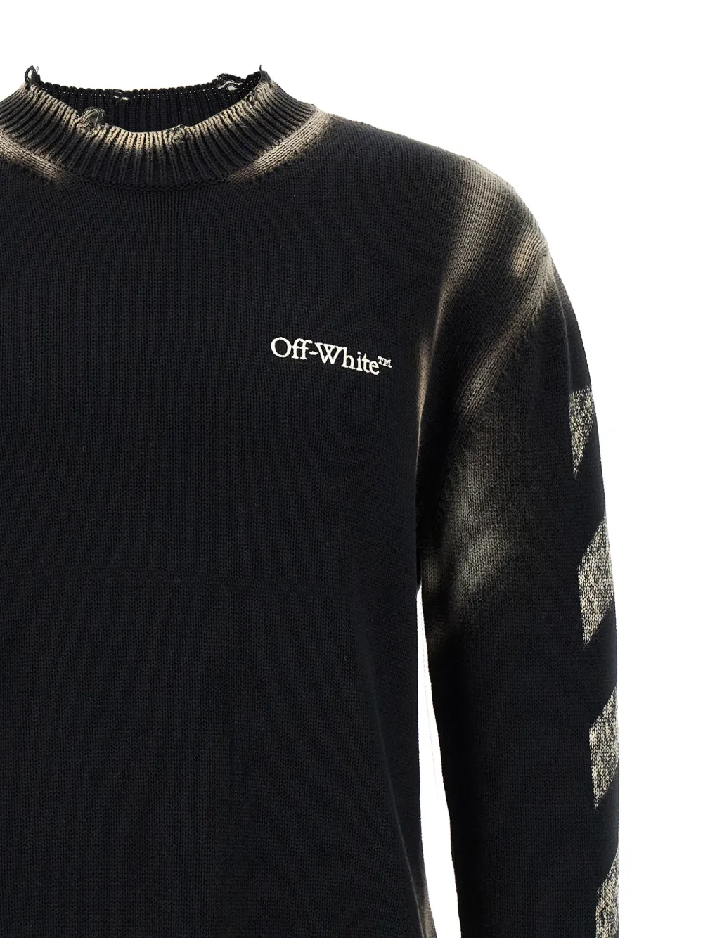 Off-White Diag Corrosion trui met ronde hals Zwart