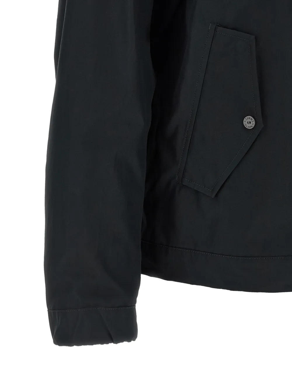 Stone Island 4100037 All-weather Cotton Canvas S.I. Ghost Windproof and Breathable Hooded Jacket in Black, view 4