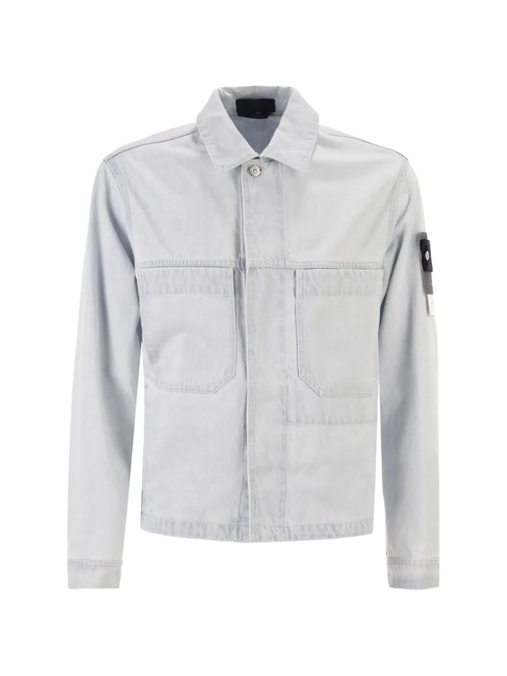 Stone Island patch-pocket denim overshirt - Blu