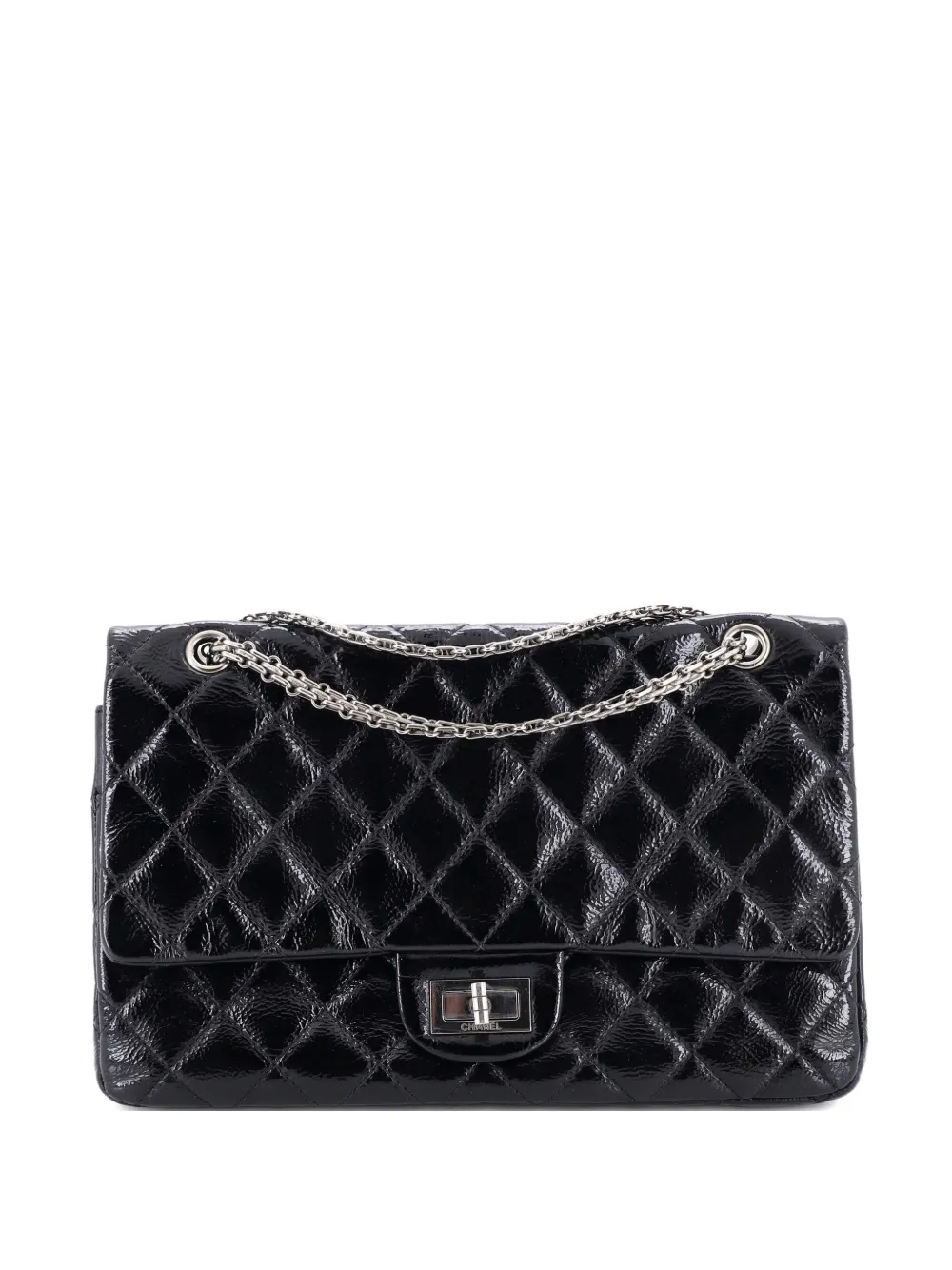 CHANEL Pre-Owned Reissue 2.55 Flap Bag Quilted Crinkled Patent 227 shoulder bag - Nero