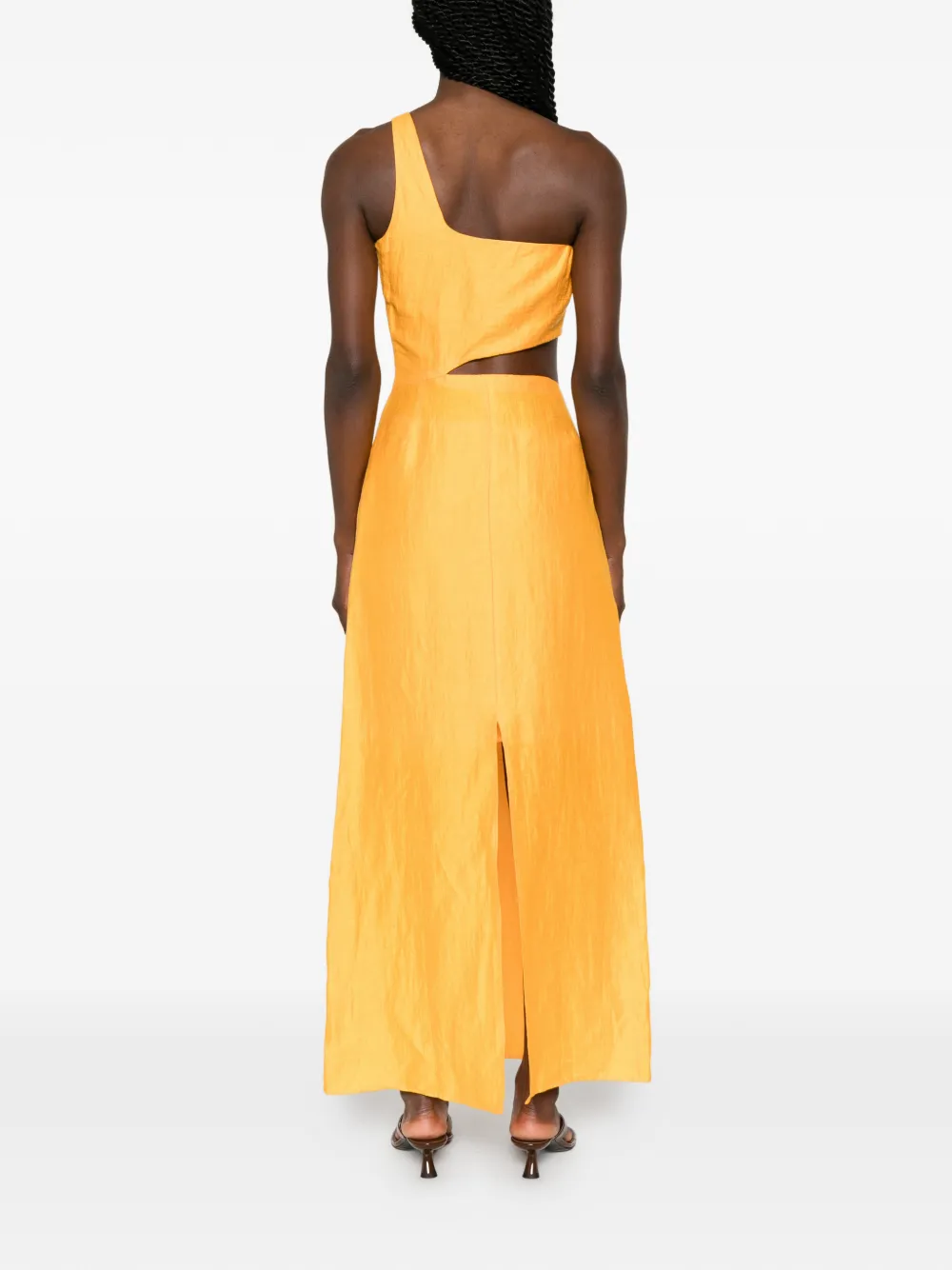 Maje Asymmetrische midi-jurk Oranje
