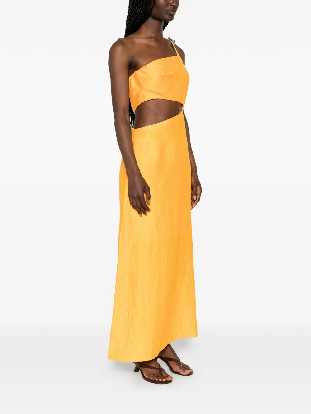 Maje Asymmetrische midi-jurk Oranje