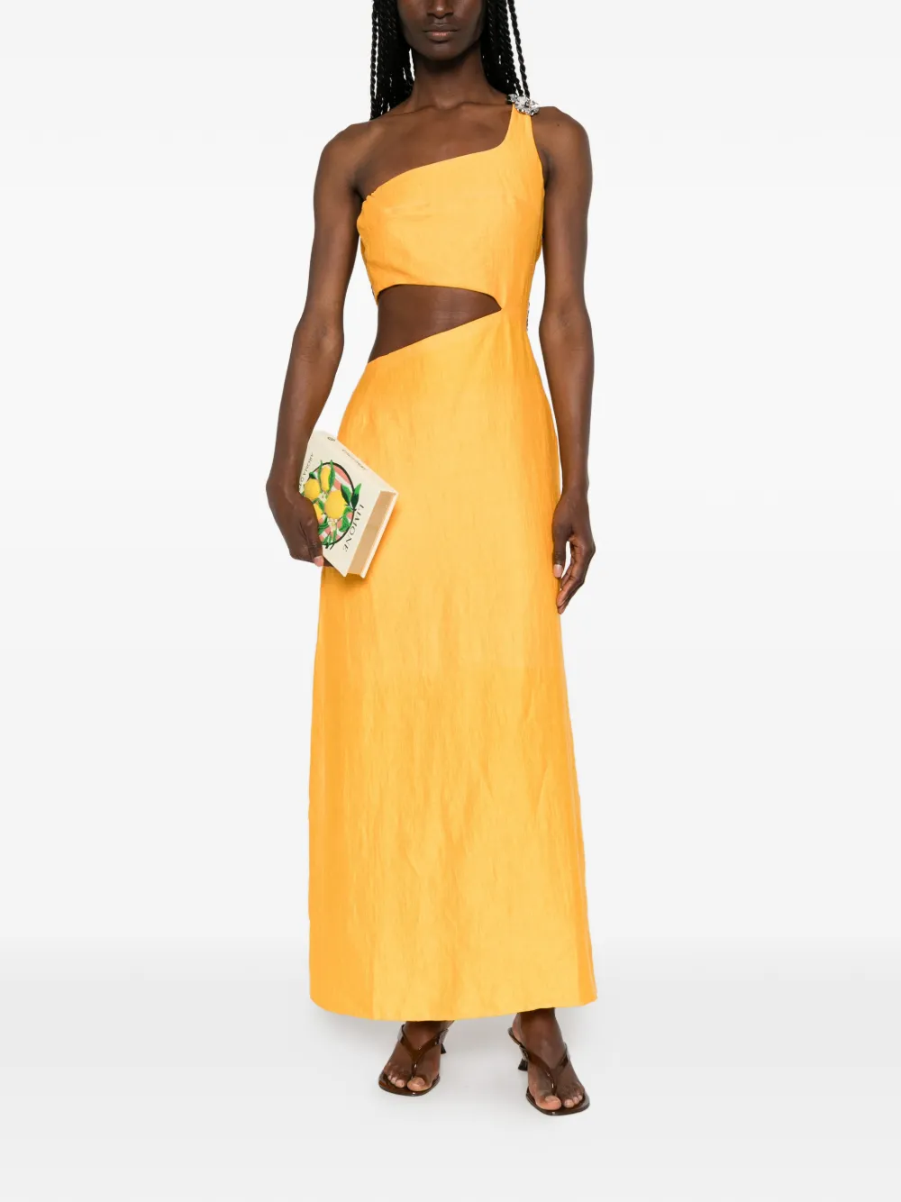 Maje Asymmetrische midi-jurk Oranje