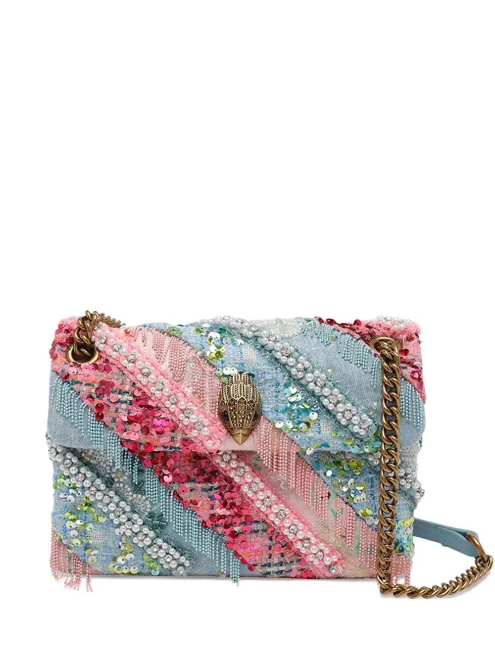 Kurt Geiger London medium Kensington Fringes cross body bag - Blu