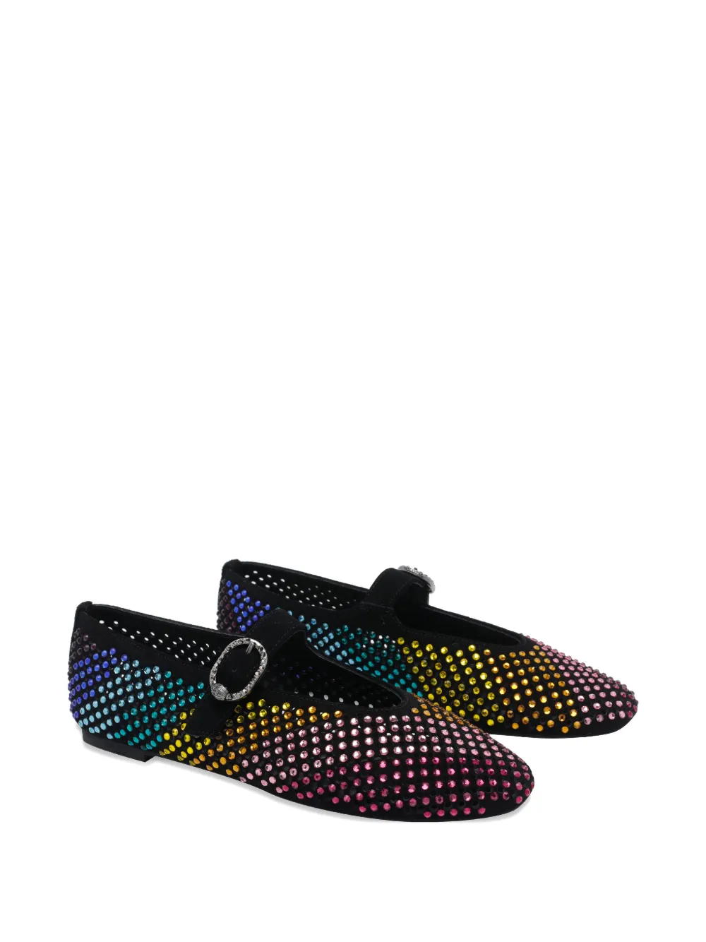 Kurt Geiger London strass buckle ballet flats Zwart