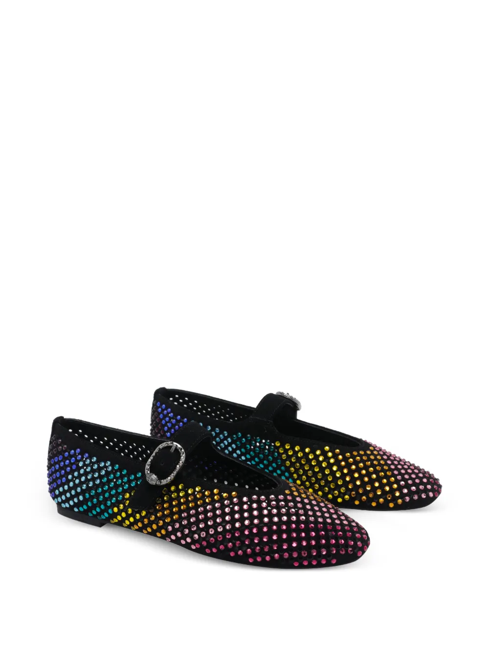  Kurt Geiger London Strass Buckle Ballet Flats - Black 