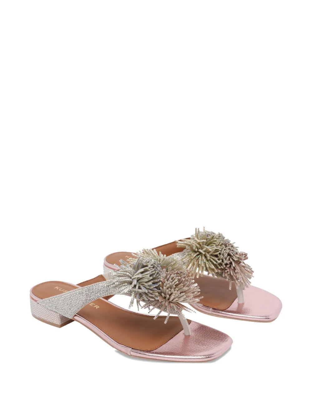 Kurt Geiger London metal pompom T-bar sandals - Argento