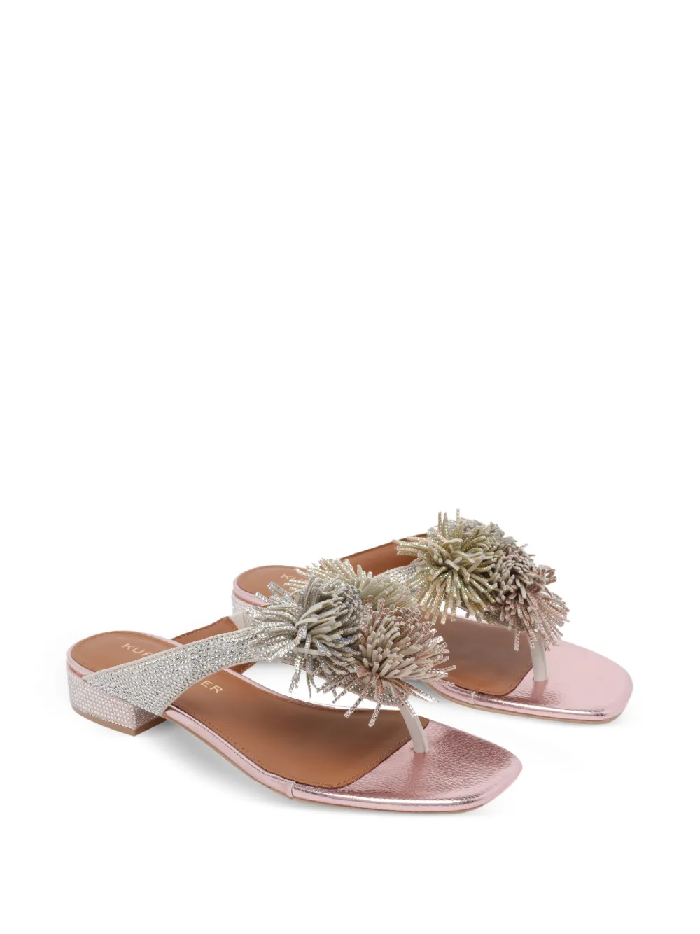 Kurt Geiger London metal pompom T-bar sandals Zilver