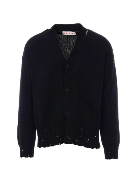 Marni embroidered logo V-neck cardigan