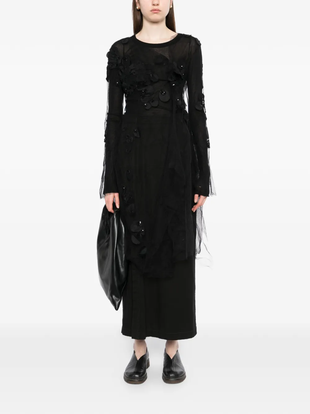 Yohji Yamamoto Bubble jack met kant Zwart