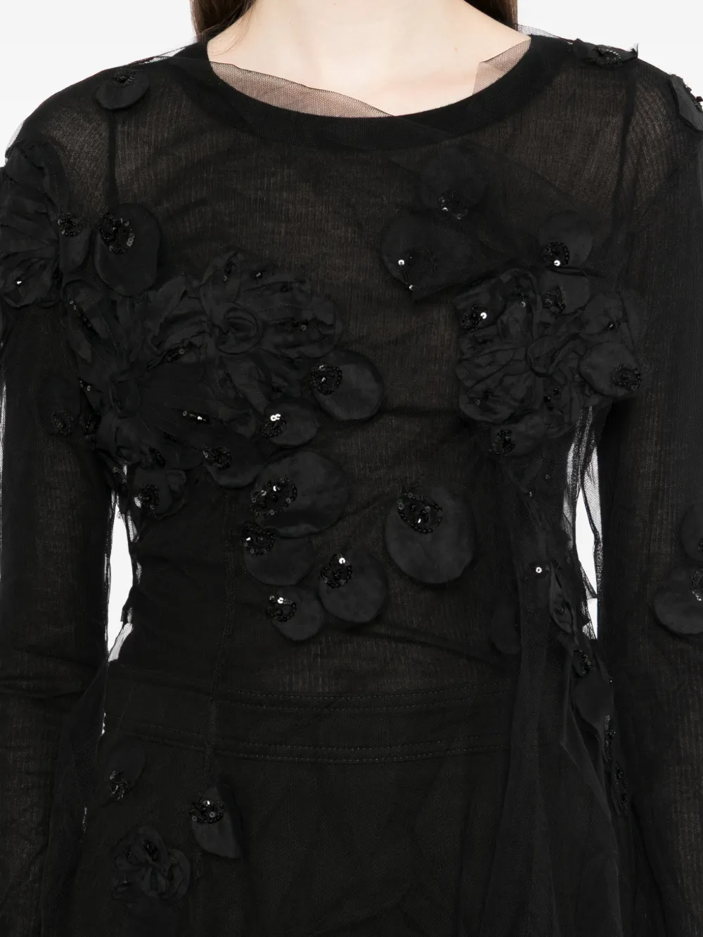 Yohji Yamamoto Bubble jack met kant Zwart