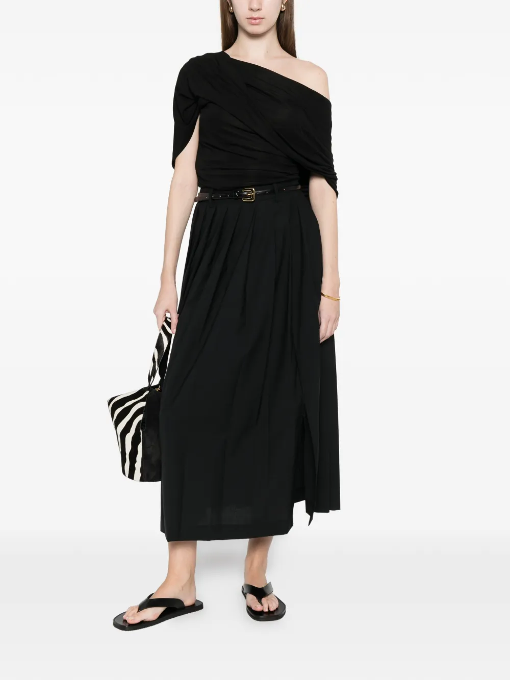  Ivory Paris Pleated Skirt - Black 