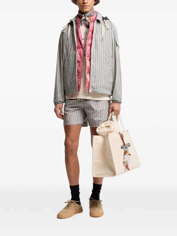 Moncler ストライプ ドローストリング ショートパンツ | ブルー