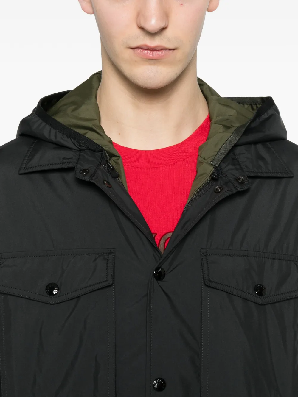 Moncler logo-patch Hooded Jacket | Black | FARFETCH RO