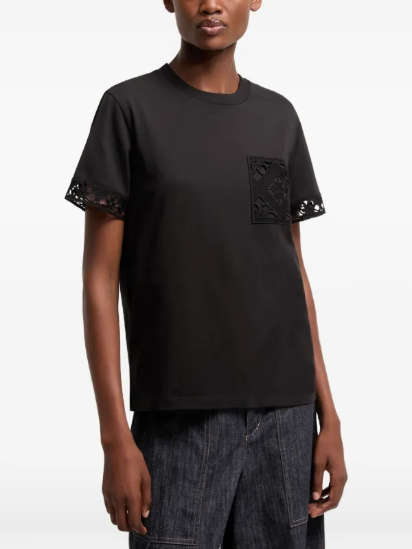 Moncler レーストリム Tシャツ | ブラック | FARFETCH JP