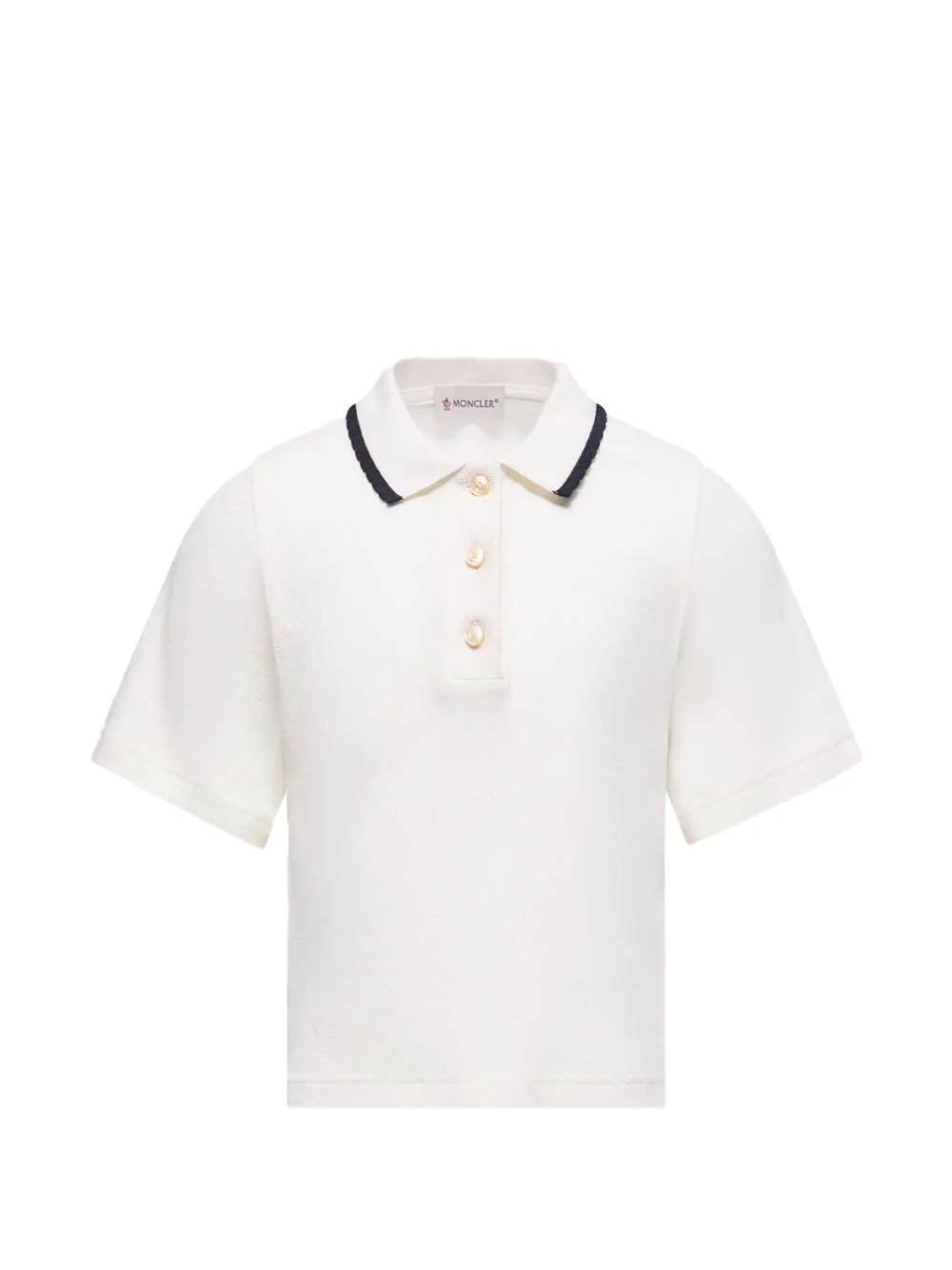 Moncler Enfant Poloshirt met textuur afwerking Beige