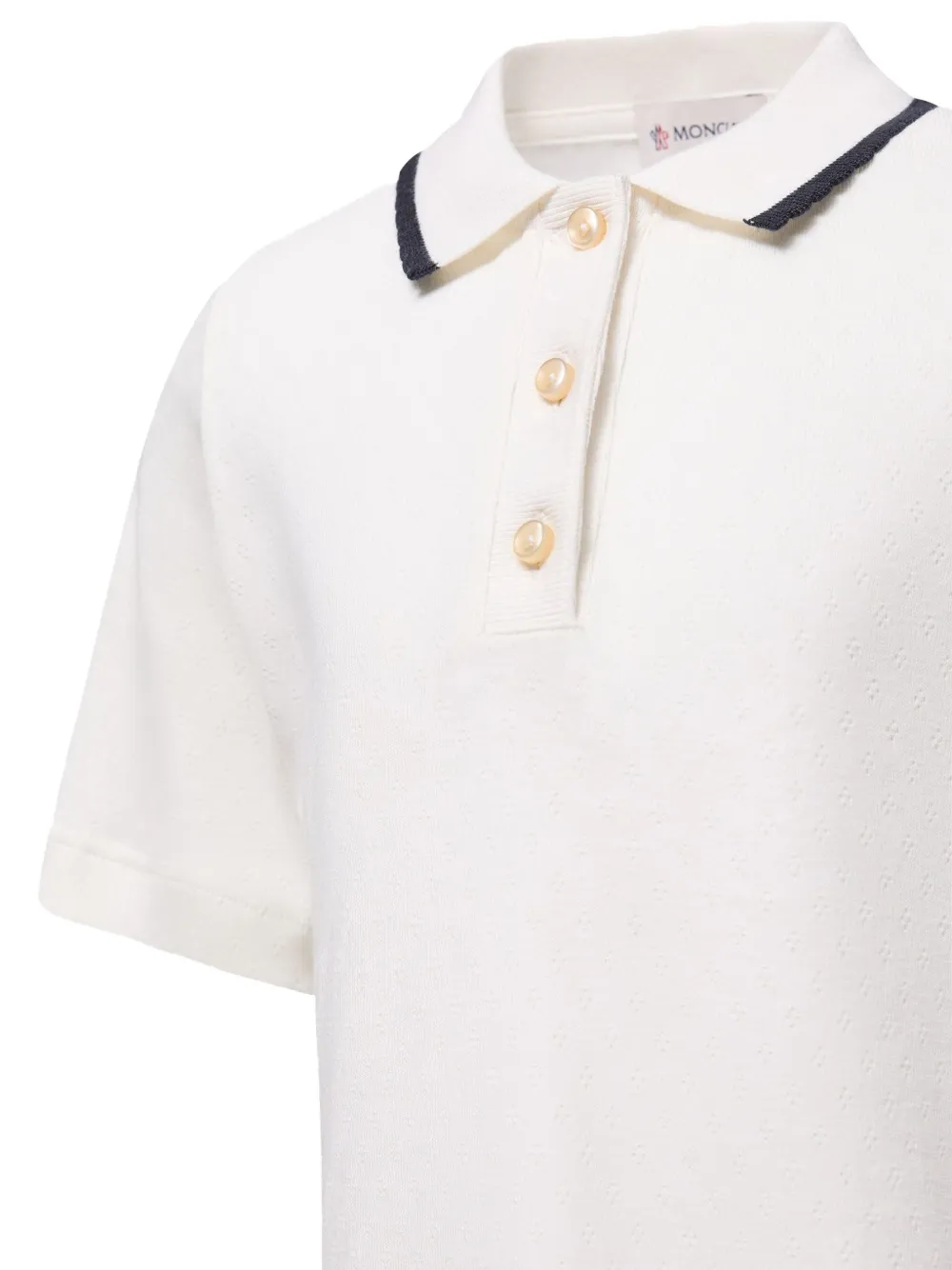 Moncler Enfant Poloshirt met textuur afwerking Beige