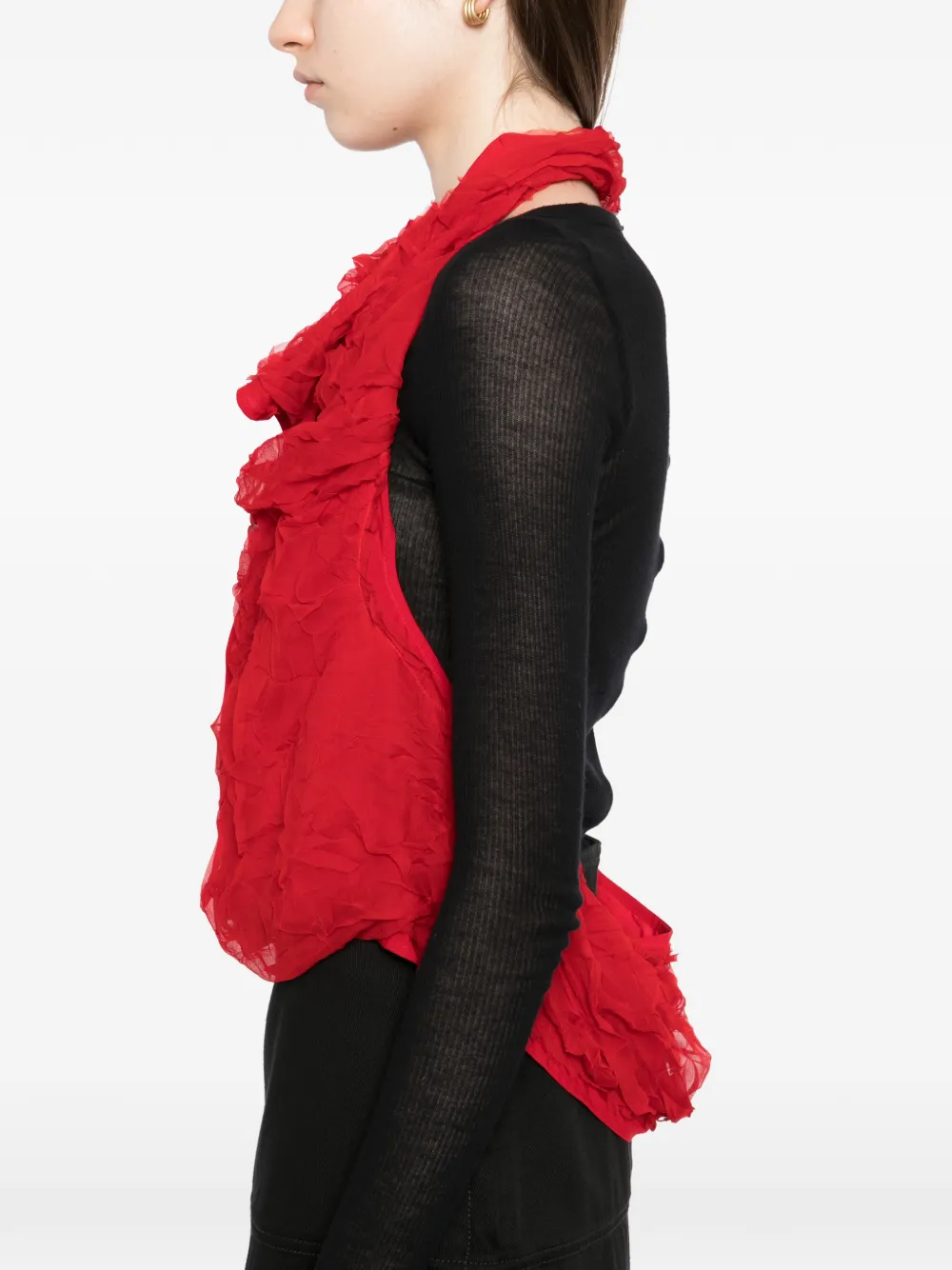Yohji Yamamoto Chiffon top Rood