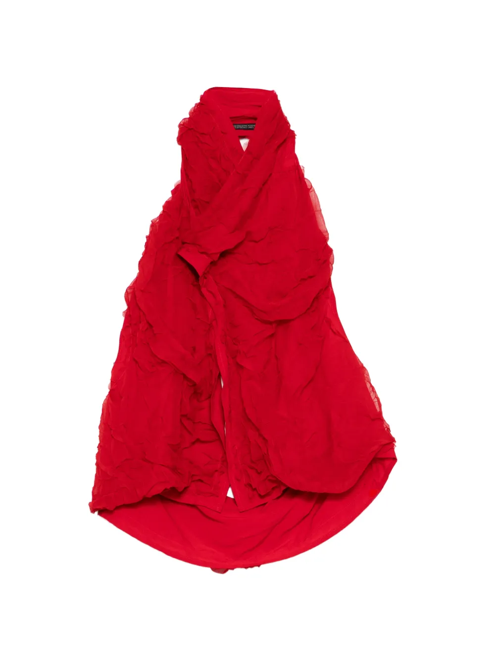 Yohji Yamamoto Top con effetto increspato - Rosso