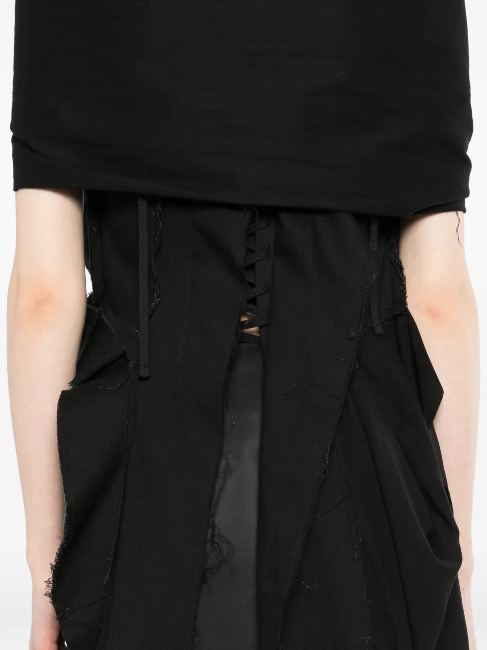 Yohji Yamamoto Blouse met veters Zwart