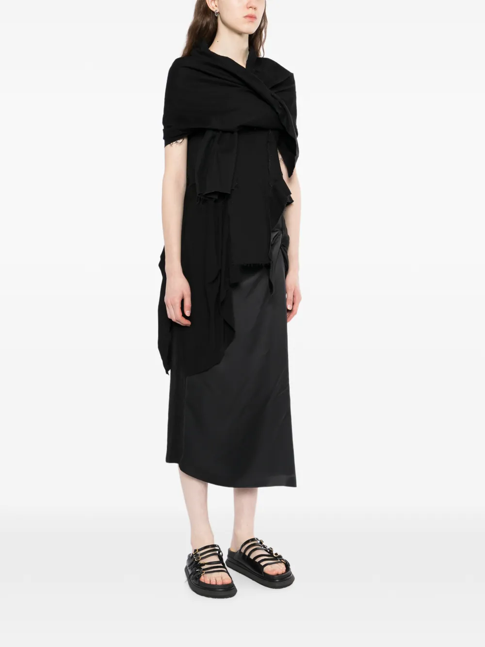Yohji Yamamoto Blouse met veters Zwart