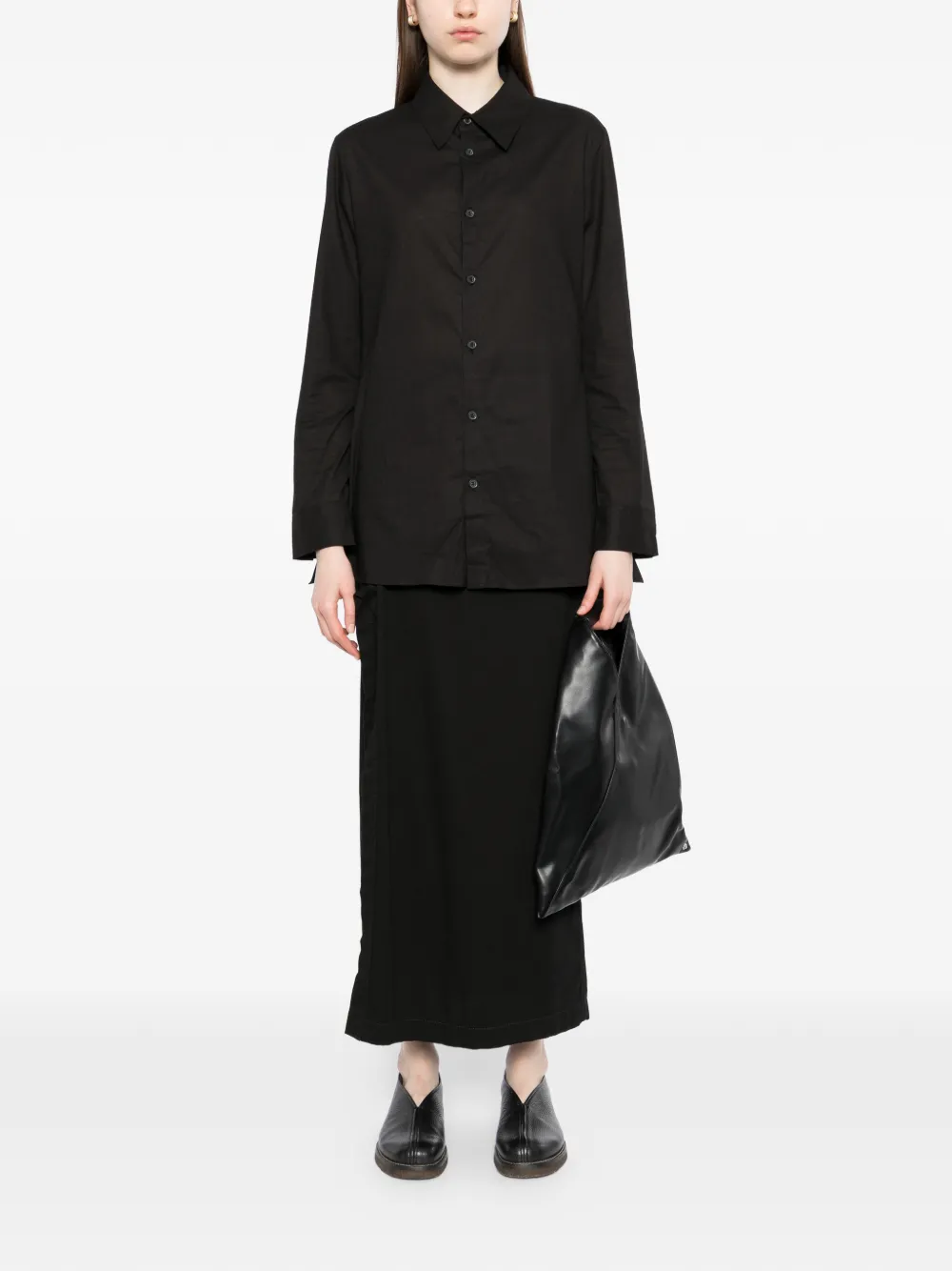 Yohji Yamamoto Asymmetrisch overhemd Zwart