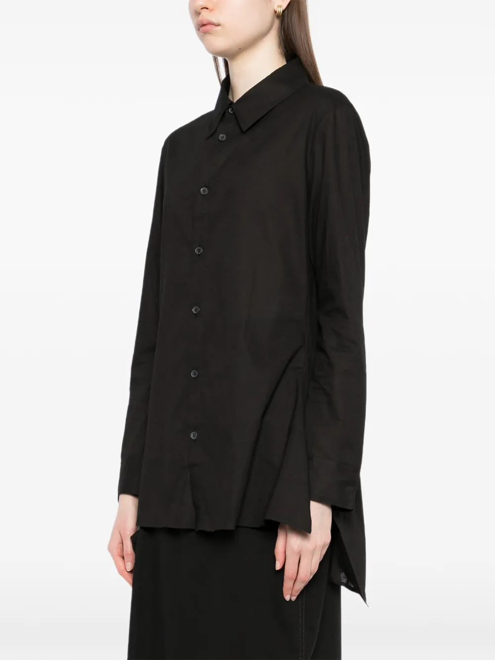 Yohji Yamamoto Asymmetrisch overhemd Zwart