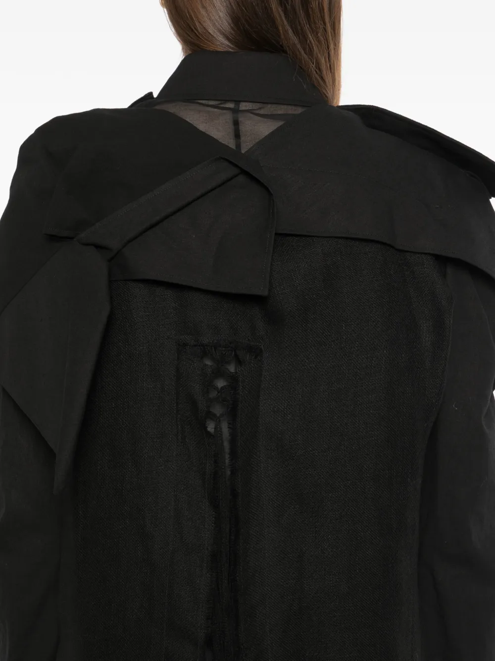 Yohji Yamamoto Jack met franje Zwart