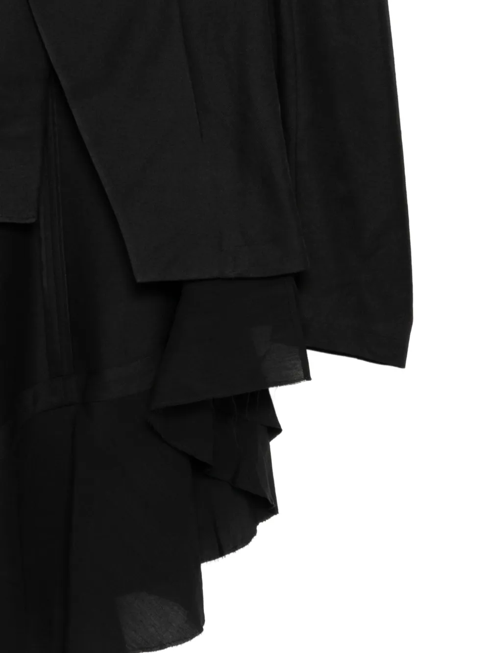 Yohji Yamamoto Asymmetrisch gelaagd jack Zwart