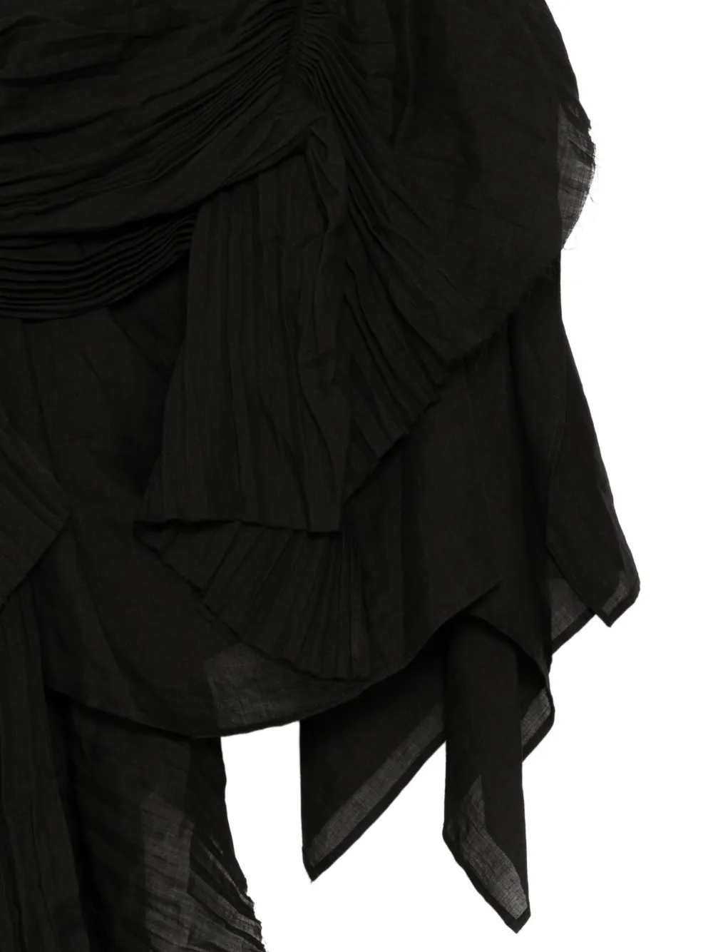 Yohji Yamamoto Gedrapeerde midi-rok Zwart