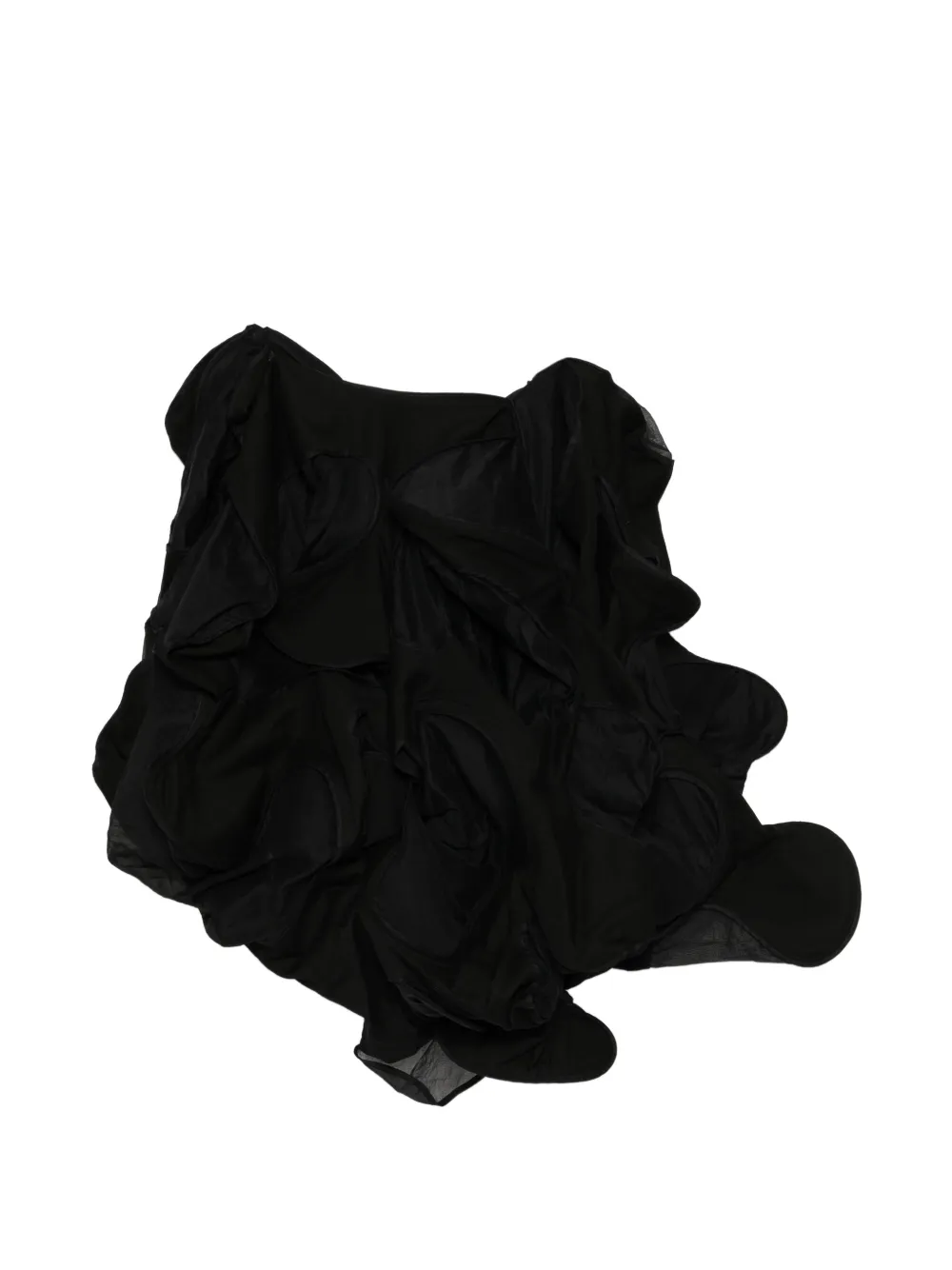 Yohji Yamamoto Midi-rok met ruches Zwart