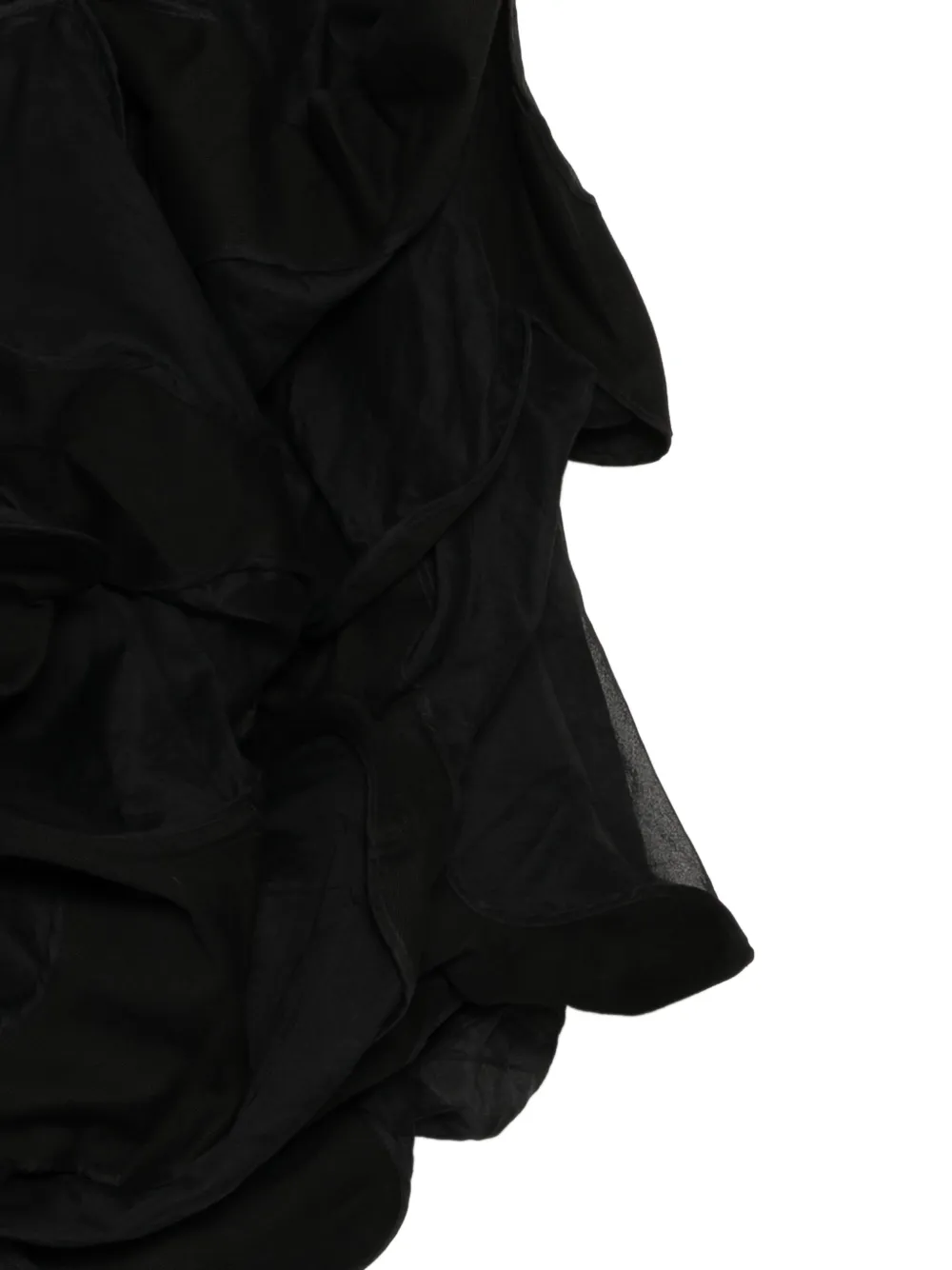 Yohji Yamamoto Midi-rok met ruches Zwart