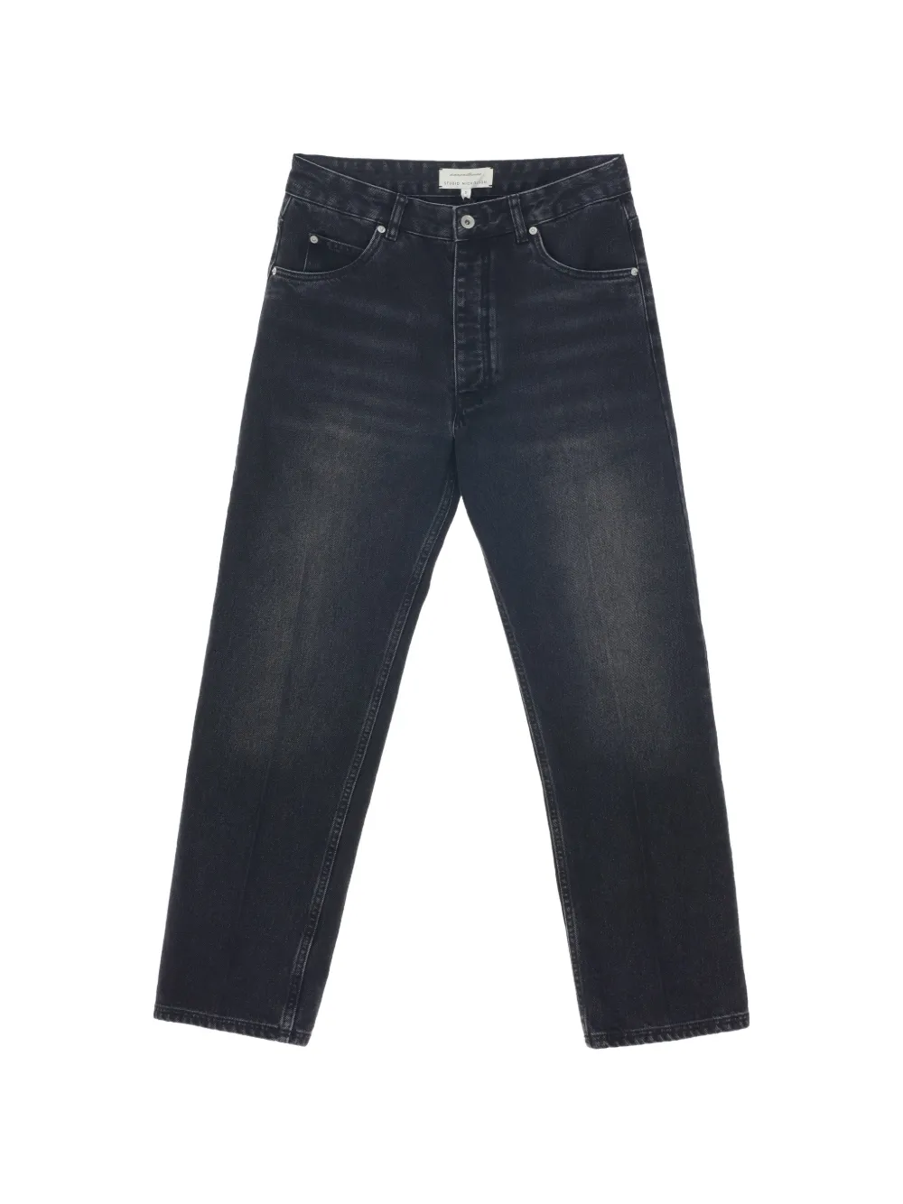 Studio Nicholson Creased Cowboy Trousers In Gray