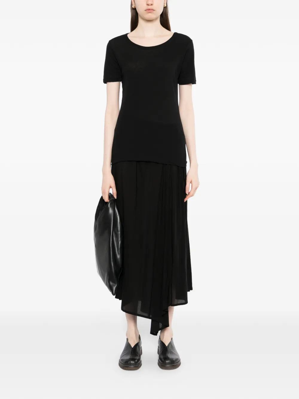 Yohji Yamamoto Katoenen jersey T-shirt Zwart
