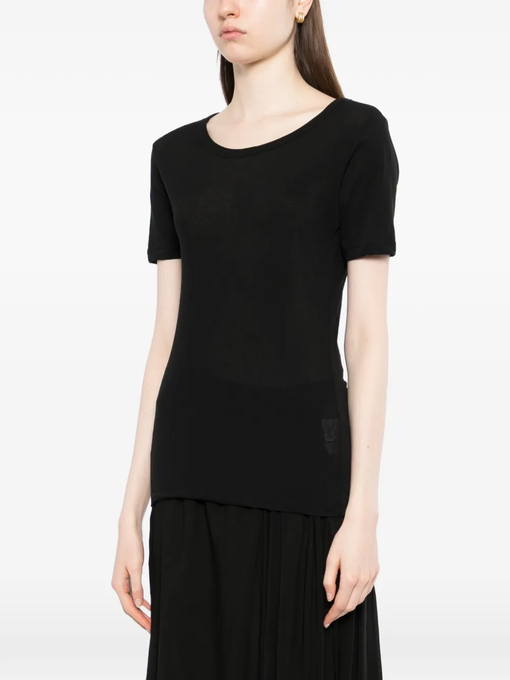 Yohji Yamamoto Katoenen jersey T-shirt Zwart