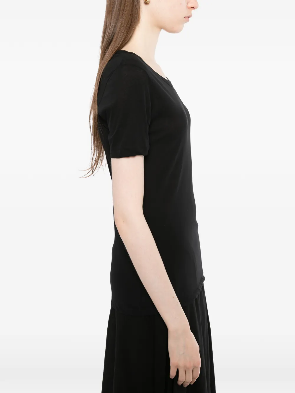 Yohji Yamamoto Katoenen jersey T-shirt Zwart