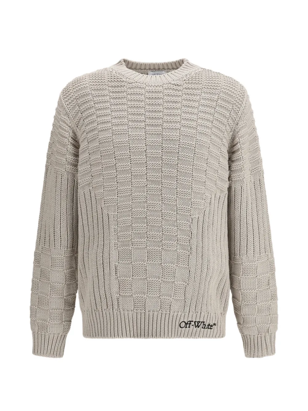 Off-White arrow 3D stitch knit crewneck - Grigio