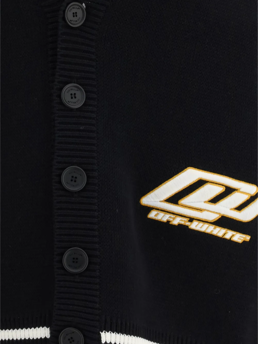  Off-white Varsity Embroidered Cardigan - Black 