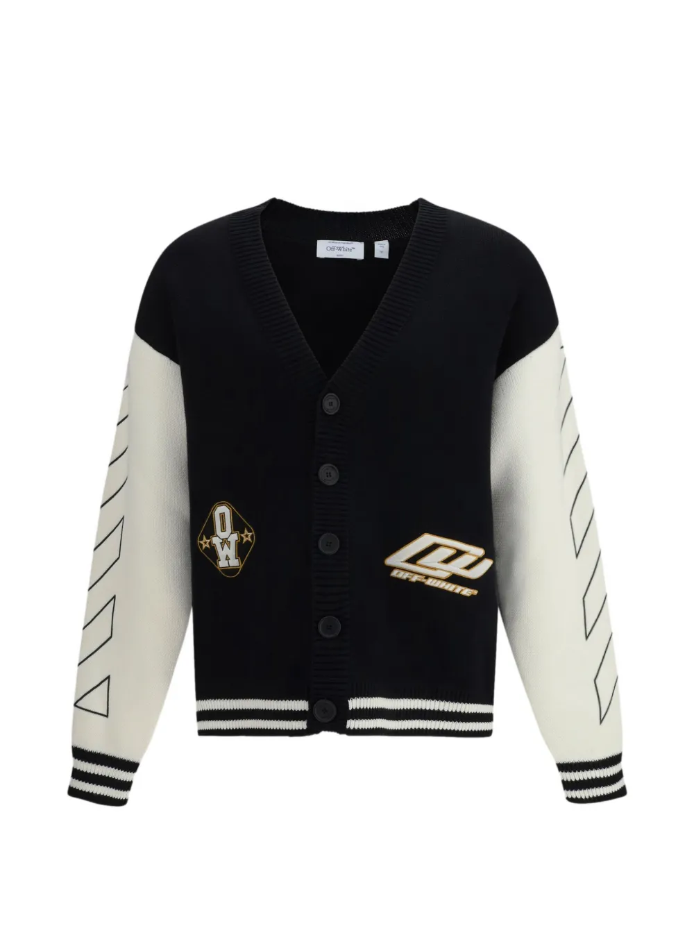 Off-White varsity embroidered cardigan - Nero