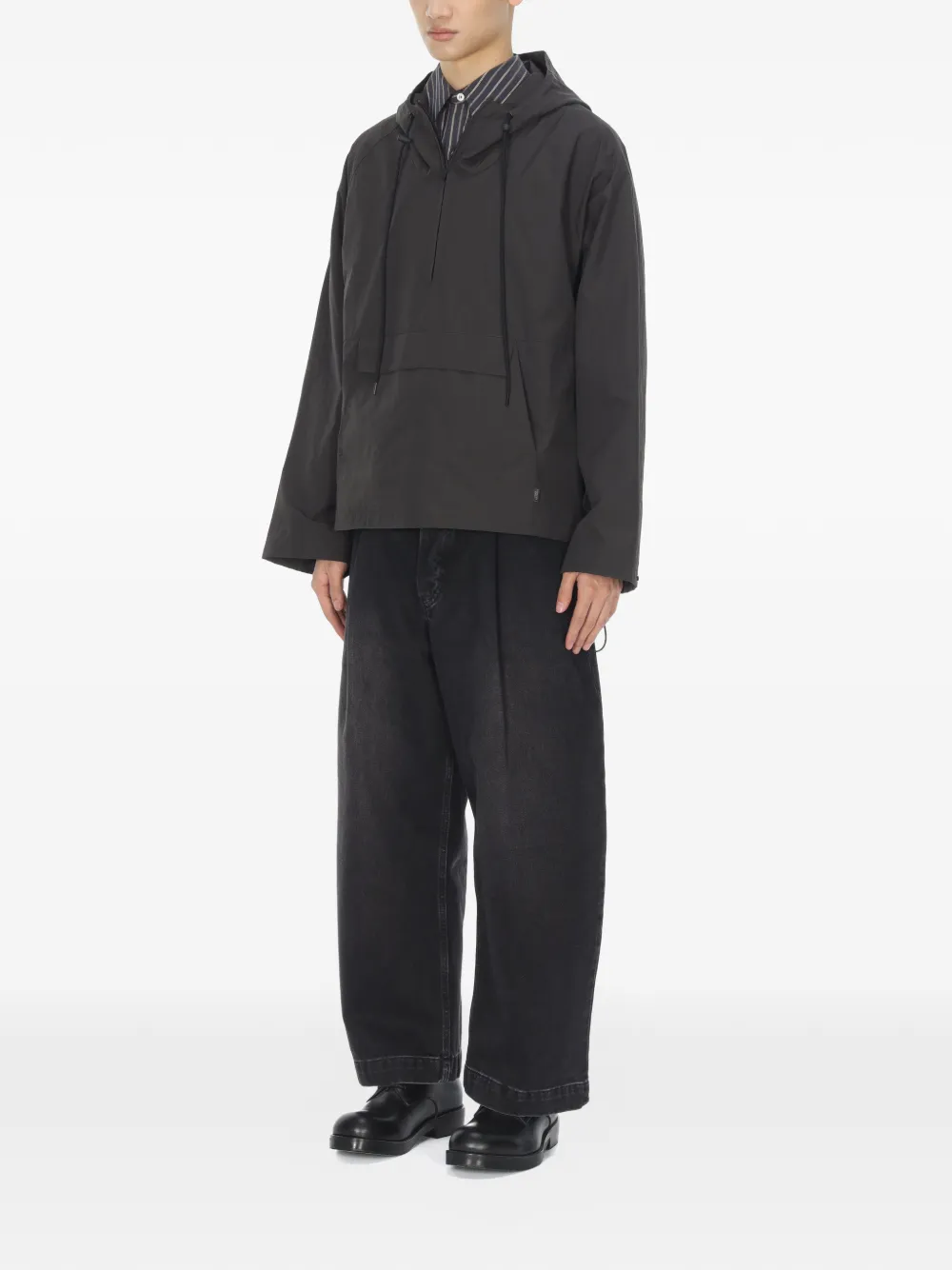  Studio Nicholson Hooded Pullover Jacket - Black 