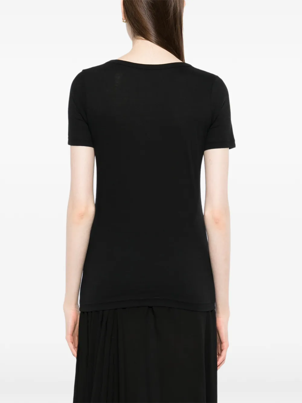 Yohji Yamamoto T-shirt met grafische print Zwart
