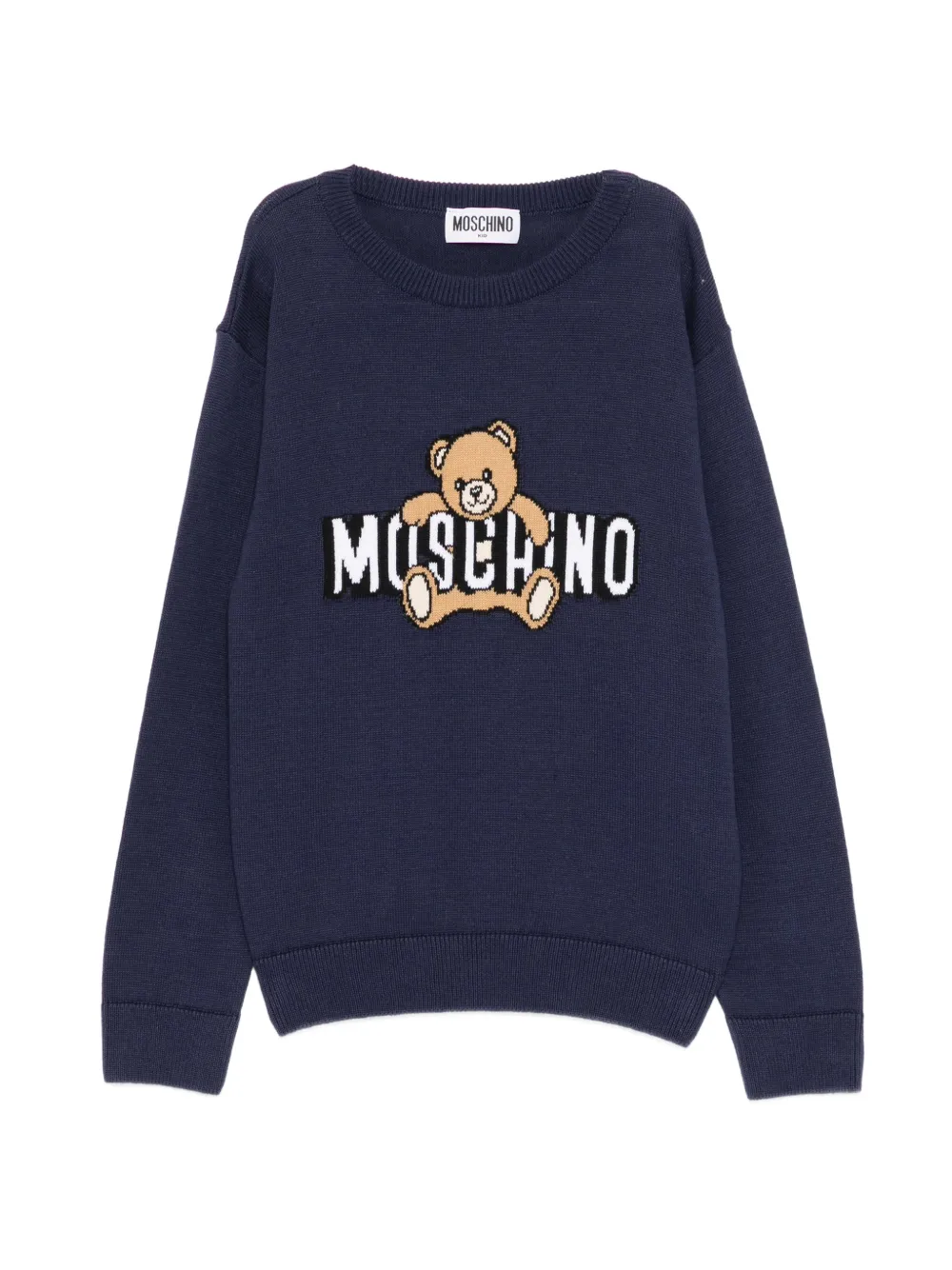 Moschino Kids teddy-motif sweater - Blu