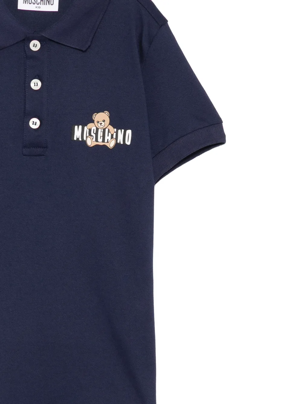 Moschino Kids Poloshirt met Teddy-print Blauw
