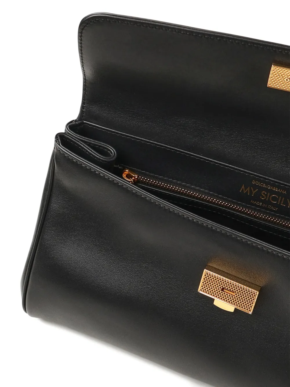 Dolce & Gabbana Sicily Plongé leren shopper Zwart